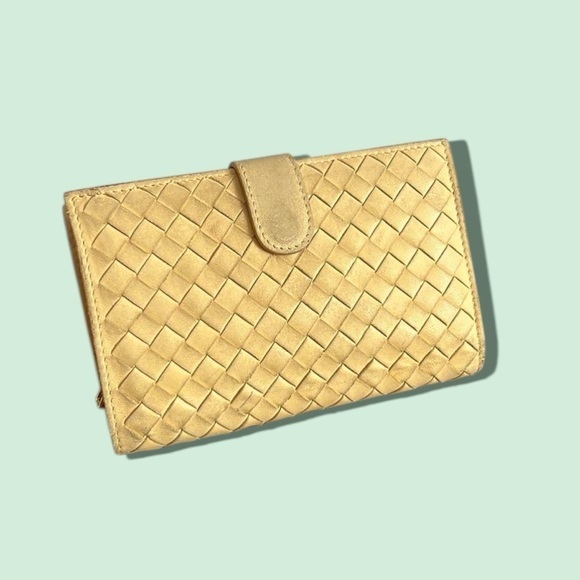 Bottega Veneta Gold Woven Wallet